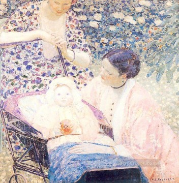  Carl Works - The Mother Impressionist women Frederick Carl Frieseke